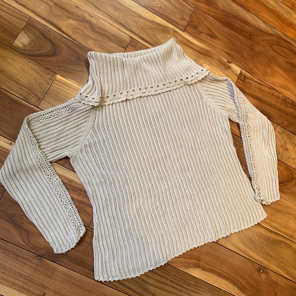 Talbot's Crocheted Turtle Neck Sweater XL